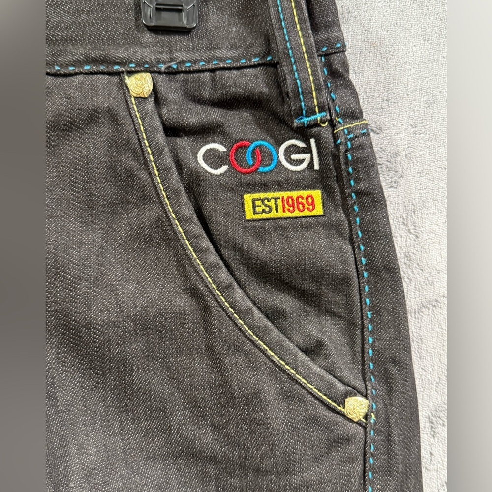 VTG Y2K Coogi Jeans 40x35 Baggy Hip Hop Skater Grunge Wide Leg Sewn Embroidery - Picture 2 of 13